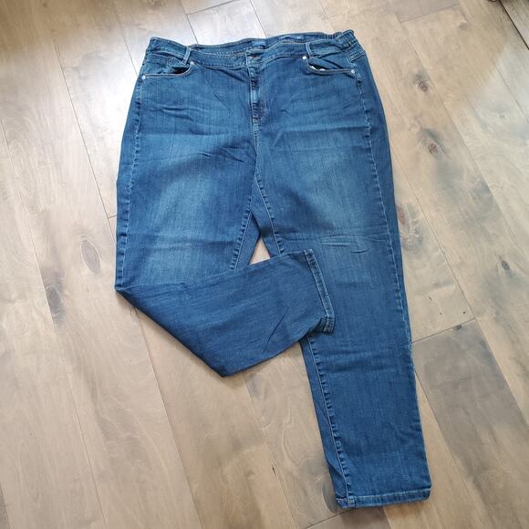J Jill Weekender Straight Leg Jeans Size 22 Womens Mid Rise Stretch Blue Plus - Picture 1 of 7